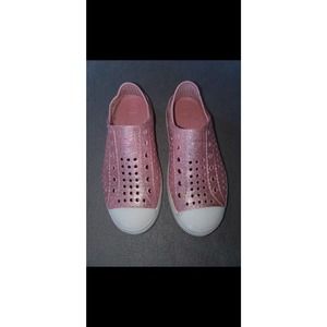Girls Pink Sparkly Skechers Slip On Shoes Size 2